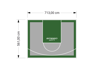 40M2/561X713CM SZARO-ZIELONE BOISKO DO KOSZYKÓWKI SPEEDSPORT HEXA POWER PRO