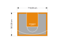 40M2/561X713CM SZARO-POMARAŃCZOWE BOISKO DO KOSZYKÓWKI SPEEDSPORT HEXA POWER PRO