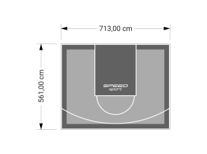 40M2/561X713CM SZARO-GRAFITOWE BOISKO DO KOSZYKÓWKI SPEEDSPORT HEXA POWER PRO