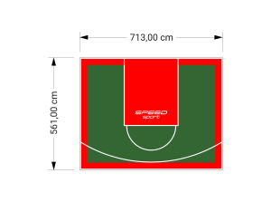 40M2/561X713CM ZIELONO-CZERWONE BOISKO DO KOSZYKÓWKI SPEEDSPORT HEXA POWER PRO