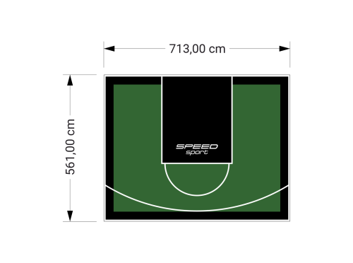 40M2/561X713CM ZIELONO-CZARNE BOISKO DO KOSZYKÓWKI SPEEDSPORT HEXA POWER PRO
