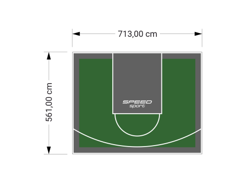 40M2/561X713CM ZIELONO-GRAFITOWE BOISKO DO KOSZYKÓWKI SPEEDSPORT HEXA POWER PRO