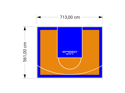 40M2/561X713CM POMARAŃCZOWO-NIEBIESKIE BOISKO DO KOSZYKÓWKI SPEEDSPORT HEXA POWER PRO