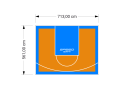 40M2/561X713CM POMARAŃCZOWO-BŁĘKITNE BOISKO DO KOSZYKÓWKI SPEEDSPORT HEXA POWER PRO