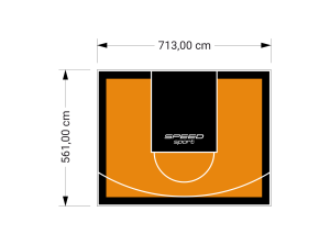 40M2/561X713CM POMARAŃCZOWO-CZARNE BOISKO DO KOSZYKÓWKI SPEEDSPORT HEXA POWER PRO