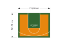 40M2/561X713CM POMARAŃCZOWO-ZIELONE BOISKO DO KOSZYKÓWKI SPEEDSPORT HEXA POWER PRO