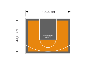 40M2/561X713CM POMARAŃCZOWO-GRAFITOWE BOISKO DO KOSZYKÓWKI SPEEDSPORT HEXA POWER PRO