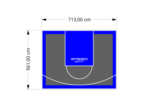 40M2/561X713CM GRAFITOWO-NIEBIESKIE BOISKO DO KOSZYKÓWKI SPEEDSPORT HEXA POWER PRO