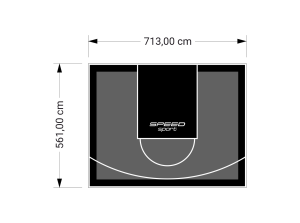40M2/561X713CM GRAFITOWO-CZARNE BOISKO DO KOSZYKÓWKI SPEEDSPORT HEXA POWER PRO