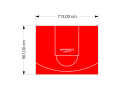 40M2/561X713CM CZERWONE BOISKO DO KOSZYKÓWKI SPEEDSPORT HEXA POWER PRO