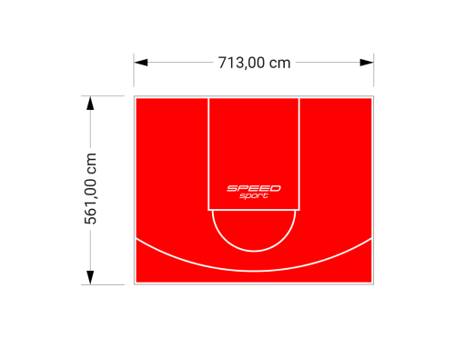 40M2/561X713CM CZERWONE BOISKO DO KOSZYKÓWKI SPEEDSPORT HEXA POWER PRO
