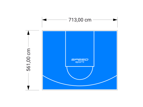 40M2/561X713CM BŁĘKITNE BOISKO DO KOSZYKÓWKI SPEEDSPORT HEXA POWER PRO