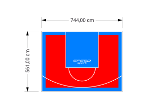 42M2/561X744CM CZERWONO-BŁĘKITNE BOISKO DO KOSZYKÓWKI SPEEDSPORT HEXA POWER PRO