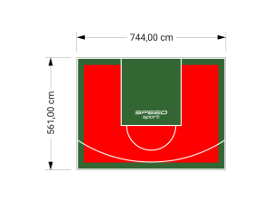 42M2/561X744CM CZERWONO-ZIELONE BOISKO DO KOSZYKÓWKI SPEEDSPORT HEXA POWER PRO