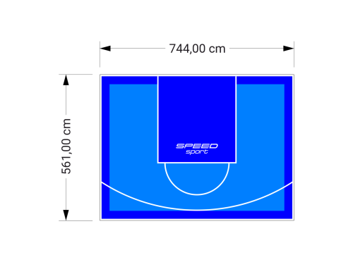42M2/561X744CM BŁĘKITNO-NIEBIESKIE BOISKO DO KOSZYKÓWKI SPEEDSPORT HEXA POWER PRO