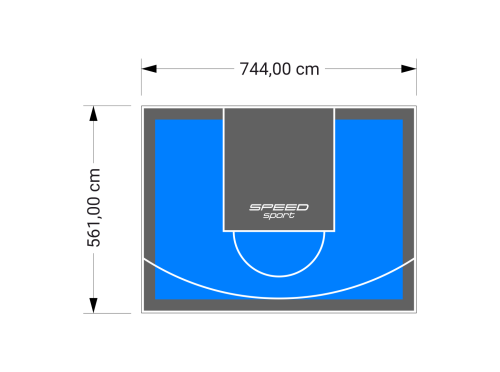 42M2/561X744CM BŁĘKITNO-GRAFITOWE BOISKO DO KOSZYKÓWKI SPEEDSPORT HEXA POWER PRO