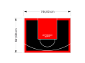 42M2/561X744CM CZARNO-CZERWONE BOISKO DO KOSZYKÓWKI SPEEDSPORT HEXA POWER PRO