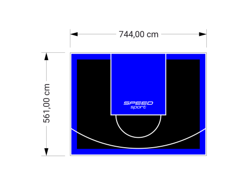 42M2/561X744CM CZARNO-NIEBIESKIE BOISKO DO KOSZYKÓWKI SPEEDSPORT HEXA POWER PRO