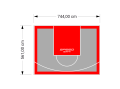 42M2/561X744CM SZARO-CZERWONE BOISKO DO KOSZYKÓWKI SPEEDSPORT HEXA POWER PRO