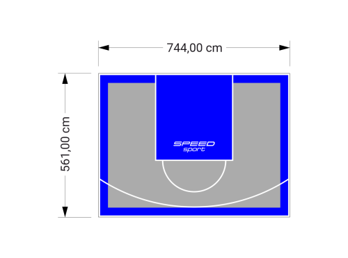 42M2/561X744CM SZARO-NIEBIESKIE BOISKO DO KOSZYKÓWKI SPEEDSPORT HEXA POWER PRO