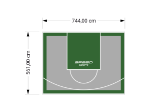 42M2/561X744CM SZARO-ZIELONE BOISKO DO KOSZYKÓWKI SPEEDSPORT HEXA POWER PRO