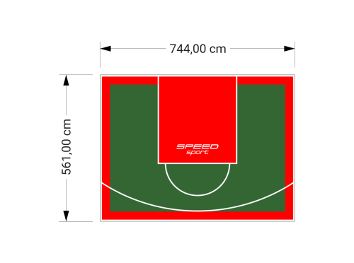42M2/561X744CM ZIELONO-CZERWONE BOISKO DO KOSZYKÓWKI SPEEDSPORT HEXA POWER PRO