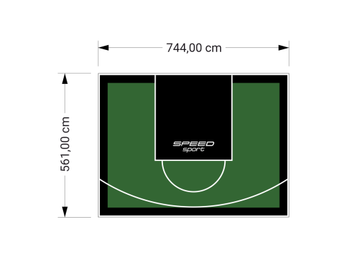 42M2/561X744CM ZIELONO-CZARNE BOISKO DO KOSZYKÓWKI SPEEDSPORT HEXA POWER PRO