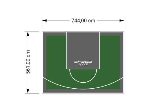42M2/561X744CM ZIELONO-GRAFITOWE BOISKO DO KOSZYKÓWKI SPEEDSPORT HEXA POWER PRO