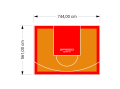 42M2/561X744CM POMARAŃCZOWO-CZERWONE BOISKO DO KOSZYKÓWKI SPEEDSPORT HEXA POWER PRO