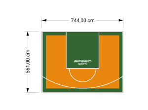 42M2/561X744CM POMARAŃCZOWO-ZIELONE BOISKO DO KOSZYKÓWKI SPEEDSPORT HEXA POWER PRO