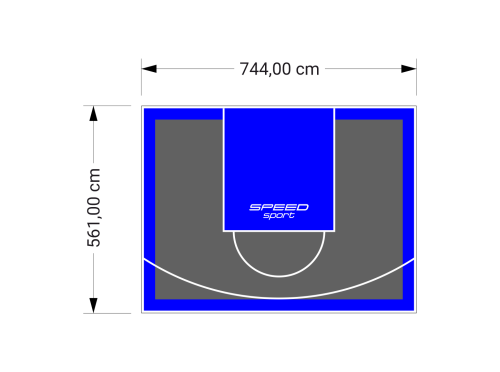 42M2/561X744CM GRAFITOWO-NIEBIESKIE BOISKO DO KOSZYKÓWKI SPEEDSPORT HEXA POWER PRO
