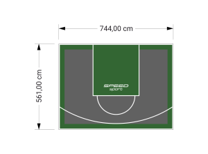 42M2/561X744CM GRAFITOWO-ZIELONE BOISKO DO KOSZYKÓWKI SPEEDSPORT HEXA POWER PRO