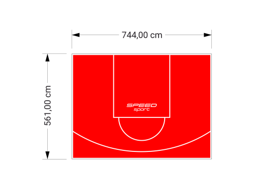42M2/561X744CM CZERWONE BOISKO DO KOSZYKÓWKI SPEEDSPORT HEXA POWER PRO