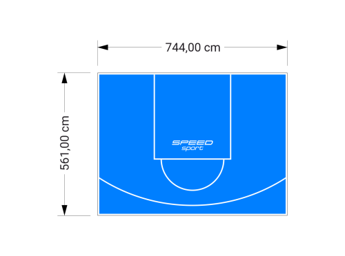 42M2/561X744CM BŁĘKITNE BOISKO DO KOSZYKÓWKI SPEEDSPORT HEXA POWER PRO