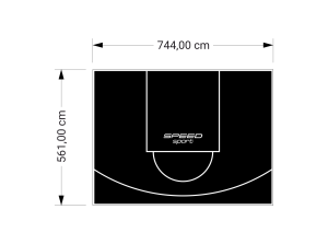 42M2/561X744CM CZARNE BOISKO DO KOSZYKÓWKI SPEEDSPORT HEXA POWER PRO