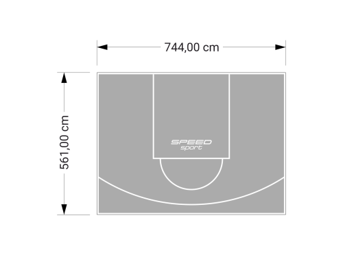 42M2/561X744CM SZARE BOISKO DO KOSZYKÓWKI SPEEDSPORT HEXA POWER PRO