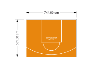 42M2/561X744CM POMARAŃCZOWE BOISKO DO KOSZYKÓWKI SPEEDSPORT HEXA POWER PRO