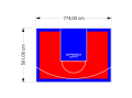 44M2/561X774CM CZERWONO-NIEBIESKIE BOISKO DO KOSZYKÓWKI SPEEDSPORT HEXA POWER PRO