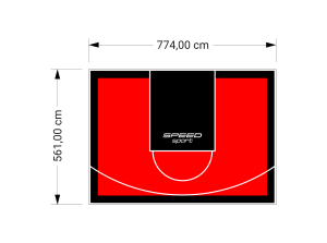 44M2/561X774CM CZERWONO-CZARNE BOISKO DO KOSZYKÓWKI SPEEDSPORT HEXA POWER PRO