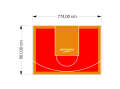 44M2/561X774CM CZERWONO-POMARAŃCZOWE BOISKO DO KOSZYKÓWKI SPEEDSPORT HEXA POWER PRO