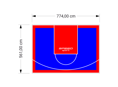 44M2/561X774CM NIEBIESKO-CZERWONE BOISKO DO KOSZYKÓWKI SPEEDSPORT HEXA POWER PRO