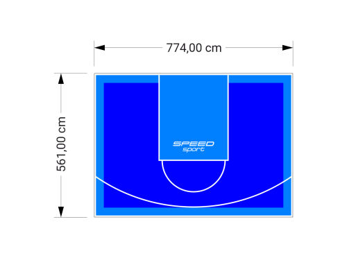 44M2/561X774CM NIEBIESKO-BŁĘKITNE BOISKO DO KOSZYKÓWKI SPEEDSPORT HEXA POWER PRO