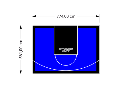 44M2/561X774CM NIEBIESKO-CZARNE BOISKO DO KOSZYKÓWKI SPEEDSPORT HEXA POWER PRO