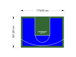 44M2/561X774CM NIEBIESKO-ZIELONE BOISKO DO KOSZYKÓWKI SPEEDSPORT HEXA POWER PRO