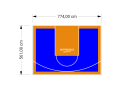 44M2/561X774CM NIEBIESKO-POMARAŃCZOWE BOISKO DO KOSZYKÓWKI SPEEDSPORT HEXA POWER PRO