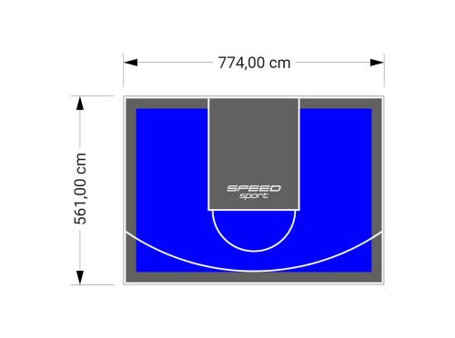 44M2/561X774CM NIEBIESKO-GRAFITOWE BOISKO DO KOSZYKÓWKI SPEEDSPORT HEXA POWER PRO