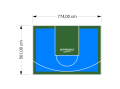 44M2/561X774CM BŁĘKITNO-ZIELONE BOISKO DO KOSZYKÓWKI SPEEDSPORT HEXA POWER PRO