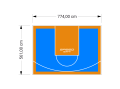 44M2/561X774CM BŁĘKITNO-POMARAŃCZOWE BOISKO DO KOSZYKÓWKI SPEEDSPORT HEXA POWER PRO