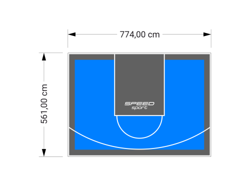 44M2/561X774CM BŁĘKITNO-GRAFITOWE BOISKO DO KOSZYKÓWKI SPEEDSPORT HEXA POWER PRO