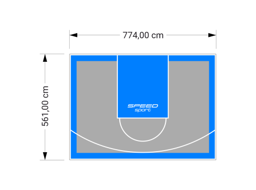 44M2/561X774CM SZARO-BŁĘKITNE BOISKO DO KOSZYKÓWKI SPEEDSPORT HEXA POWER PRO
